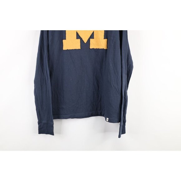 47 Brand Mens Small Faded University of Michigan Block M Long Sleeve T-Shirt - Picture 3 of 9